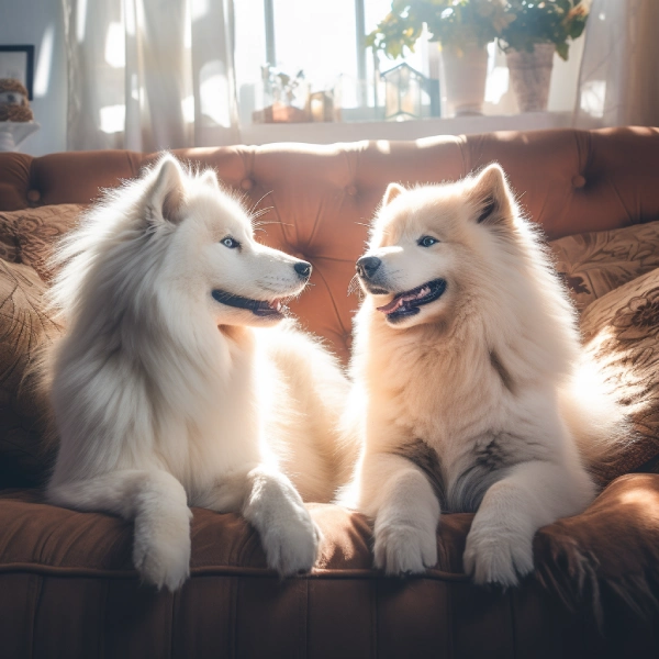 Perros en sofá